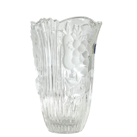 VTG Crystal Clear Industries Crystal Vase 6" Hand Cut in West Germany - Picture 8 of 8